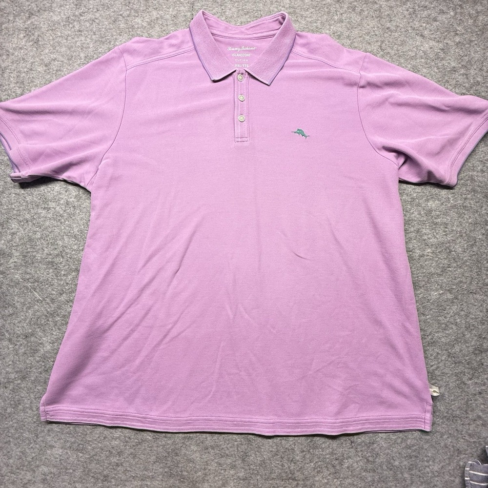 Tommy Bahama IslandZone Supima Polo Shirt XXL Purple Short Sleeve Cotton